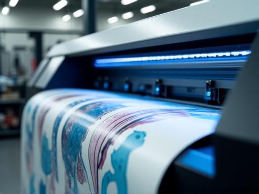 Macchina da stampa digitale all'avanguardia che produce carta da parati